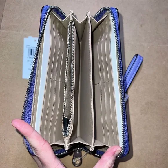 COACH Wallet Purple Checkerboard Print CR623 NWT AUTHENTIC - Picture 3 of 5